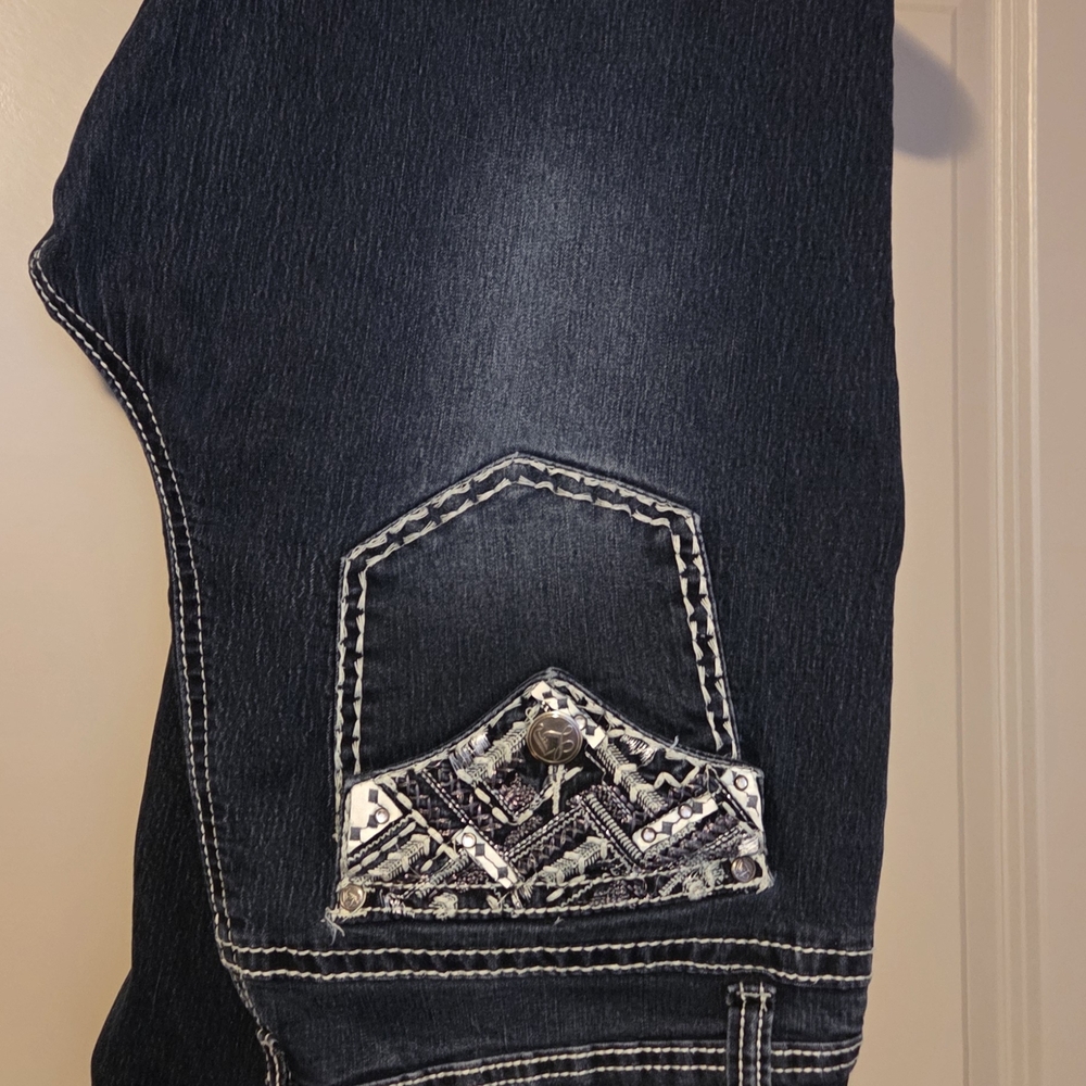 Love Indigo Women's Boot Cut Jeans - Dark Blue